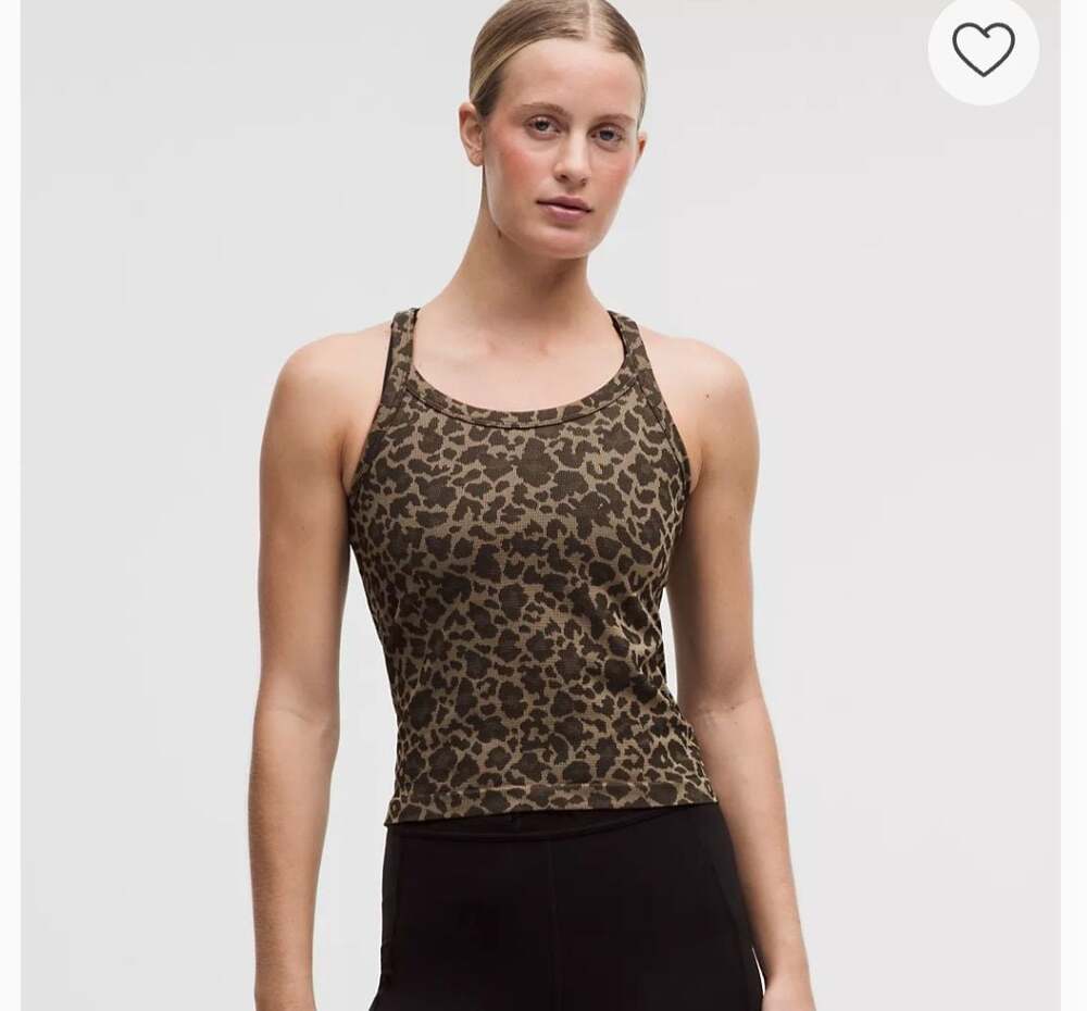 Lululemon Swiftly Cami Tank NWT Size 12 True Leopard Chino/Night Brown SOLD OUT